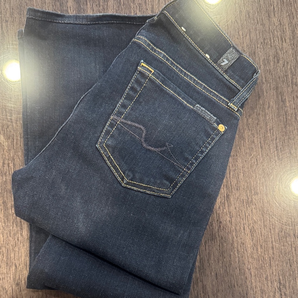 7 For All Mankind Dark Blue Boot Cut Jeans